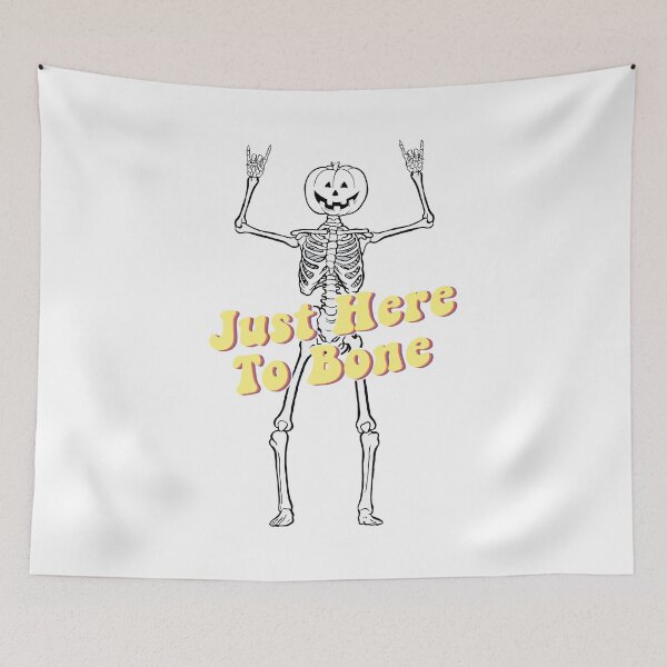 Item preview, Funny Skeleton Pumpkin Head Just Here To Bone  designed and sold by THEMADBRUSH.