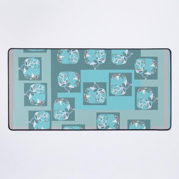 Item preview, Lil bitty blue trees in fabric collage designed and sold by djrunnels.