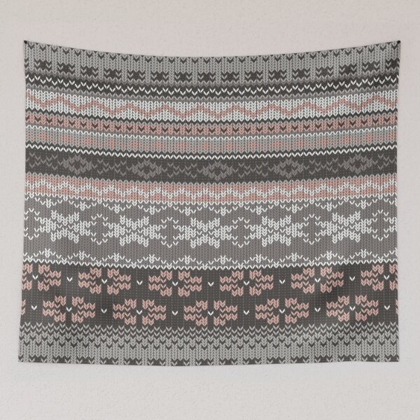 Item preview, Knitted winter grey-rose designed and sold by MadameCat-Art.