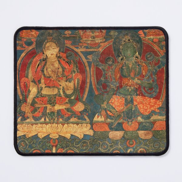 Item preview, Mandala 69 Twin Tara Tantra Green White designed and sold by GuyBlank.