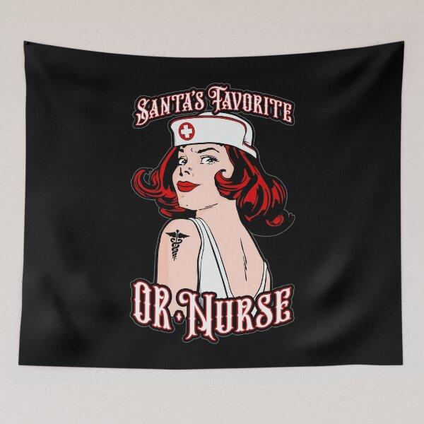 Item preview, Santas Favorite OR Nurse Christmas Vintage Pop Art Girl designed and sold by GrandeDuc.