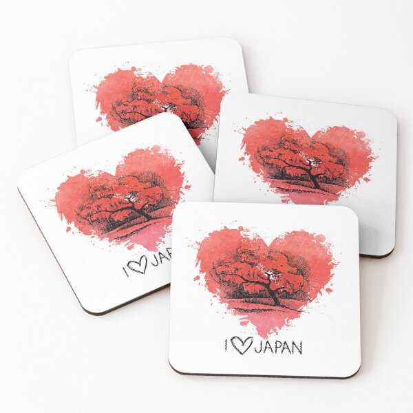 Item preview, I ❤️ Japan Splash Watercolor Illustration designed and sold by Alarasboy.