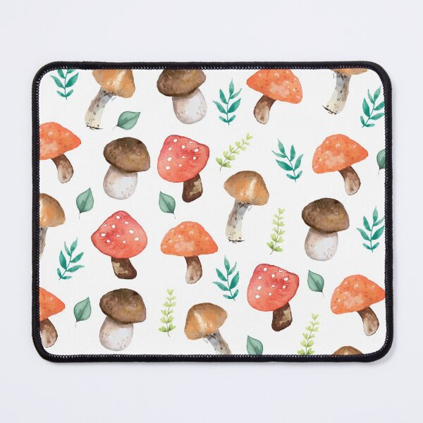 Item preview, Mushroom and Plant Leaves Cottegecore Aesthetic Repeating Pattern designed and sold by chloeinca.