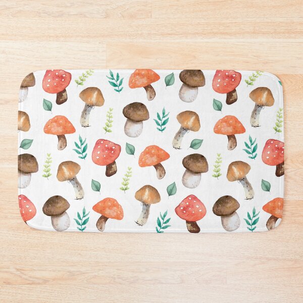 Item preview, Mushroom and Plant Leaves Cottegecore Aesthetic Repeating Pattern designed and sold by chloeinca.