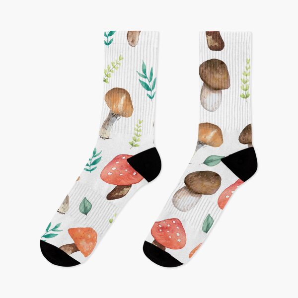 Item preview, Mushroom and Plant Leaves Cottegecore Aesthetic Repeating Pattern designed and sold by chloeinca.