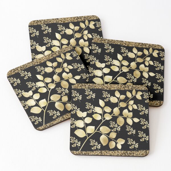 Item preview,  golden glitter and leaves designed and sold by bano12.