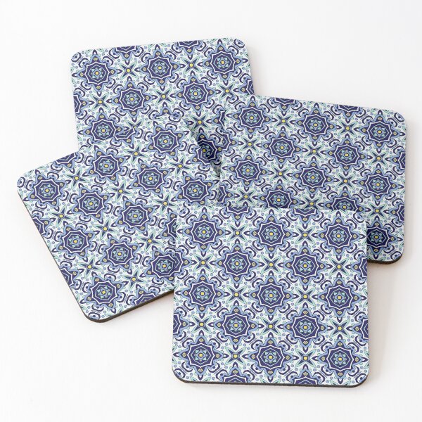 Item preview, Vintage ceramic tiles blue pattern designed and sold by urban-color.