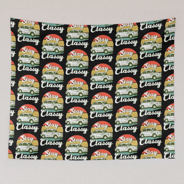 Aperçu de l'œuvre Stay Classy Vintage Classic Car Retro Striped créée et vendue par Zurickdesigns.