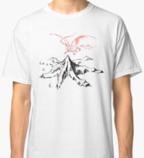 Red Dragon Above A Single Solitary Peak - Fan Art Classic T-Shirt