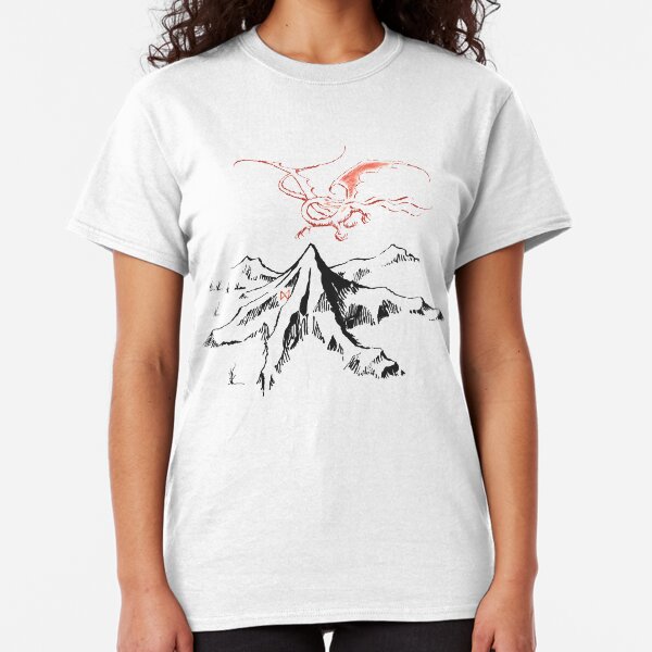 Red Dragon Above A Single Solitary Peak - Fan Art Classic T-Shirt