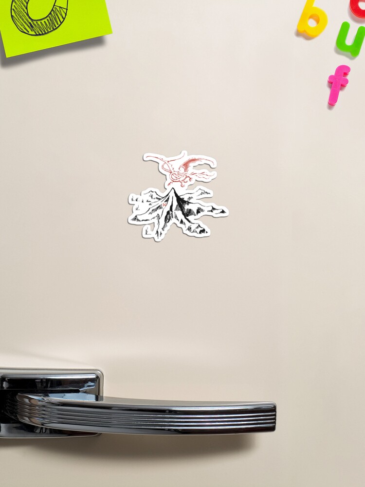 Thumbnail 1 of 3, Magnet, Red Dragon Above A Single Solitary Peak - Fan Art designed and sold by Zazzy B.