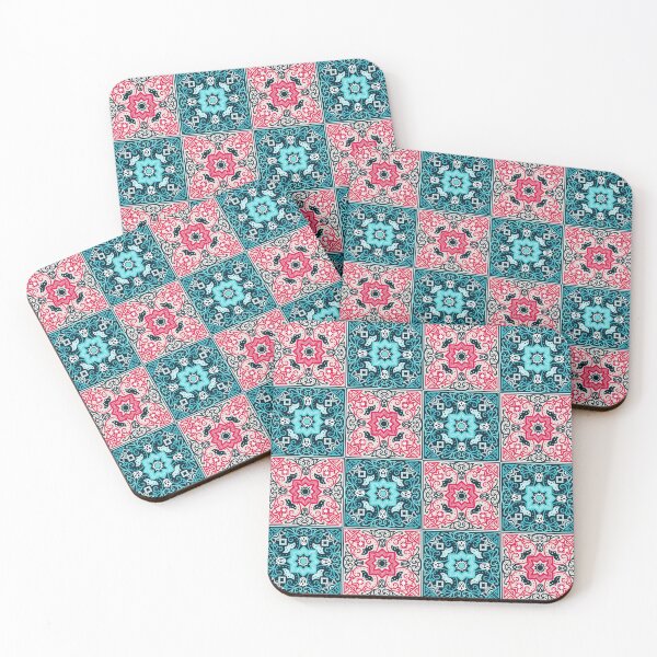 Item preview, Vintage ceramic tiles light blue and pink pattern designed and sold by urban-color.