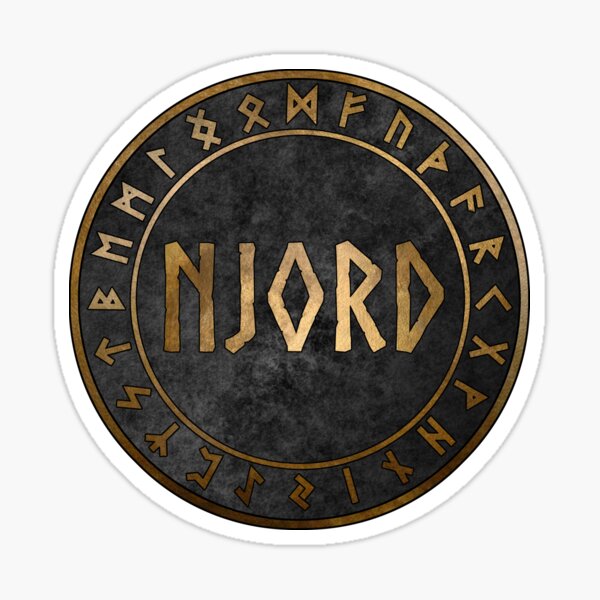 Item preview, Njord Norse God of the Sea Viking Runes designed and sold by Agema Apparel.