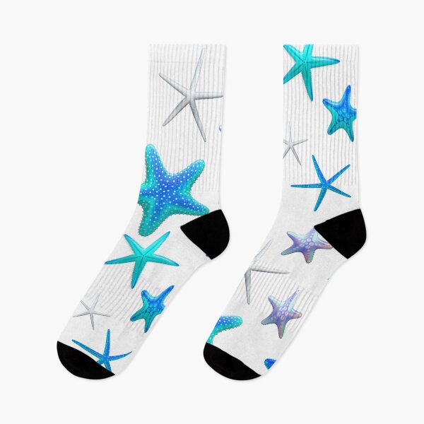 Item preview, Starfish shades of aqua and blue designed and sold by wildwhimsical.