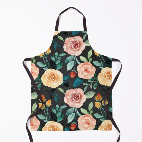 Item preview, Warm Summer Sun Coral and Yellow Roses on Black designed and sold by aprincessinsp.