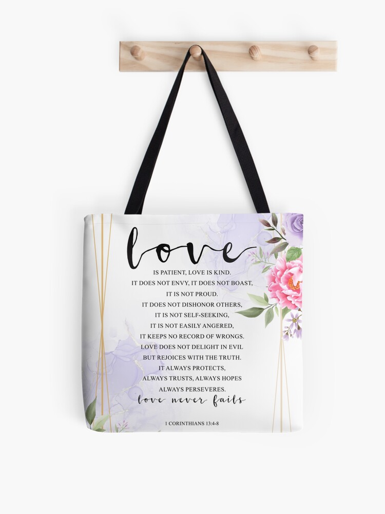 Love Is Patient Love Is Kind Verse Tote Bag Love Is Patient Love Is Kind Verse Tote Bag