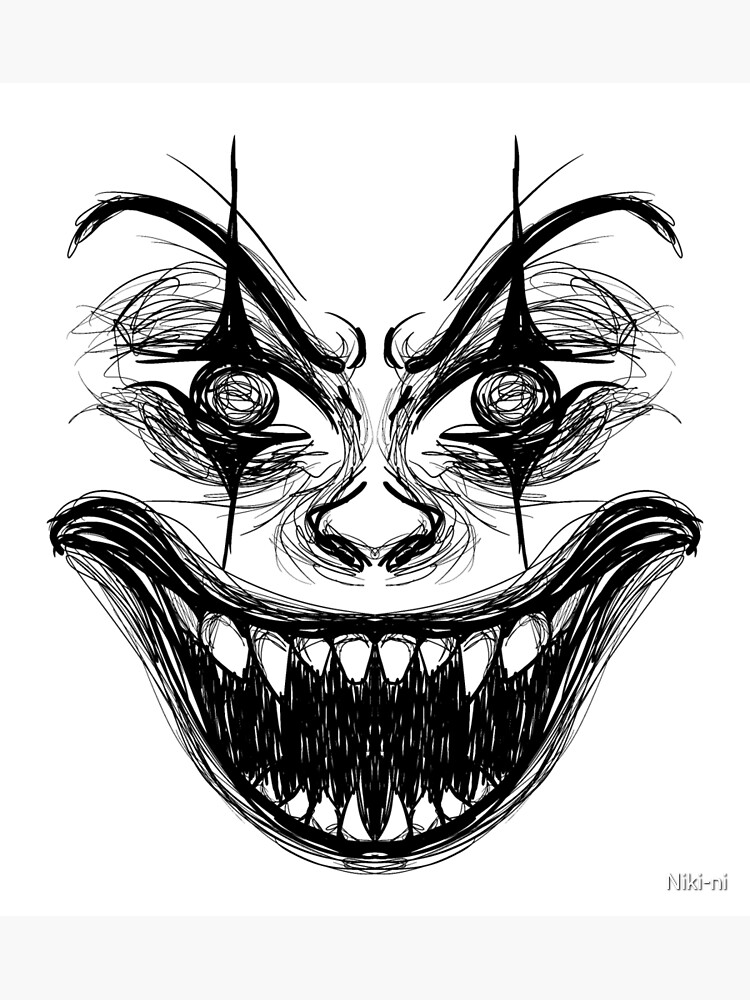 Vector Zombie Clown Face - Easy Scary Clown Drawing Clipart (#4654933) -  PikPng