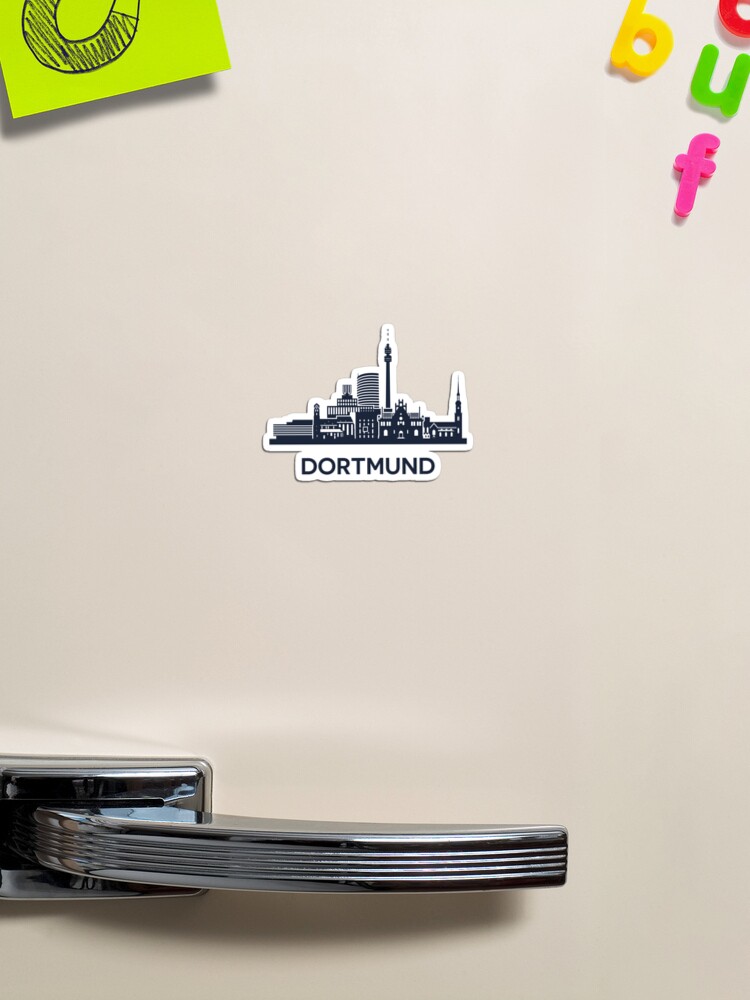 Dortmund Skyline Emblem Magnet for Sale by yulia-rb