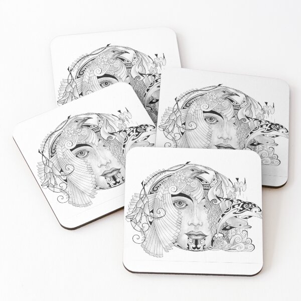 Item preview, Tattooed maiden - grey scale designed and sold by Linda Bassett.