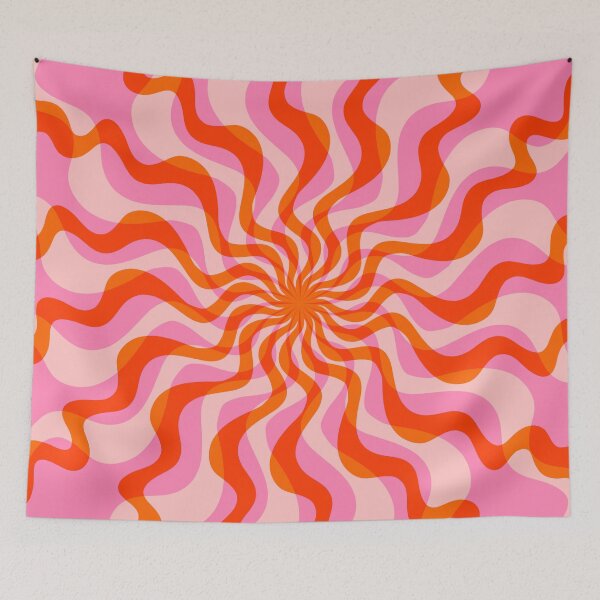 Item preview, Swirl 70s Retro Abstract Pink and Orange designed and sold by trajeado14.