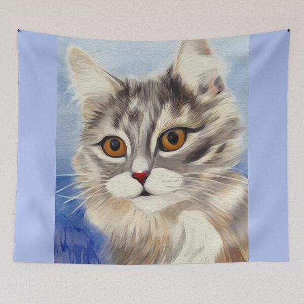 Item preview, Fluffy Cat art designed and sold by Karen Harding Art and Illustration .