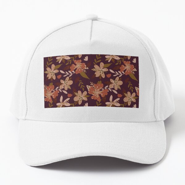 Earthy vintage flowers purple Baseball Cap