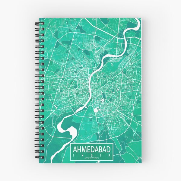 Item preview, Ahmedabad City Map of Gujarat, India - Watercolor designed and sold by deMAP.