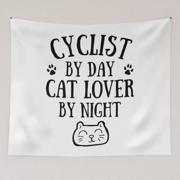 Item preview, Cyclist by day. Cat lover by night designed and sold by TheGreenGoat.