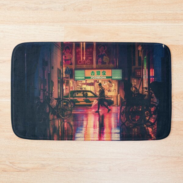 Item preview, Neon City Style Side View Of An Alley In Tokyo Japan At Night designed and sold by Red-ElYoubi.