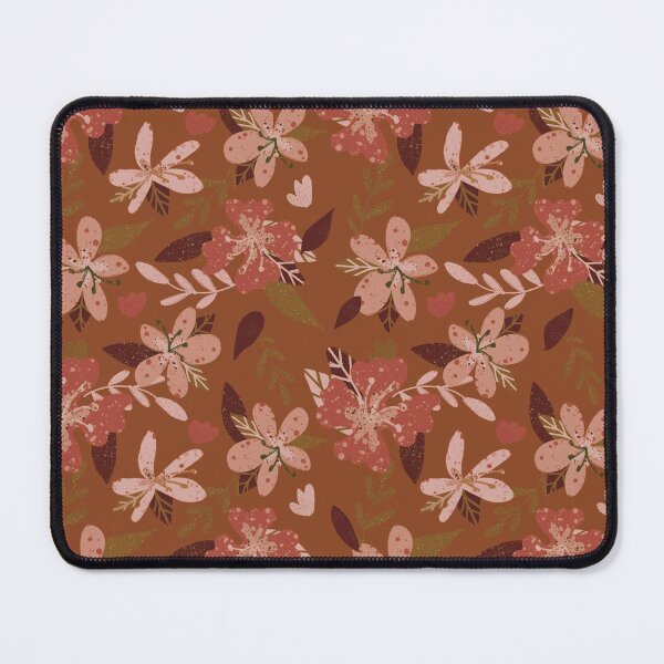 Earthy vintage flowers terracotta Mouse Pad