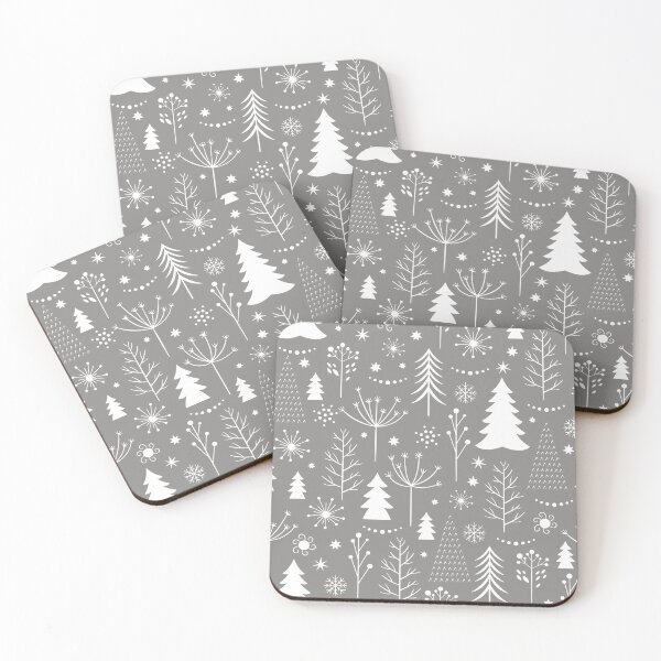 Item preview, Seamless Christmas Pattern Xmas Trees Stars Snowflakes White designed and sold by WearWolfDesigns.