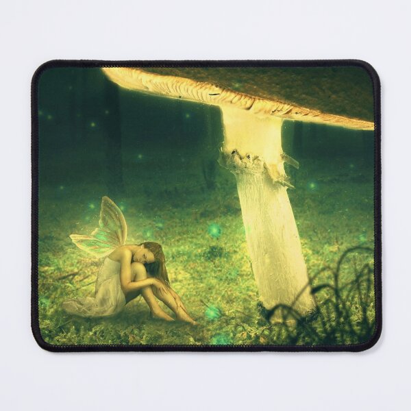 Item preview, Fairy in the light of a mushroom in the fantasy forest designed and sold by brendanre.