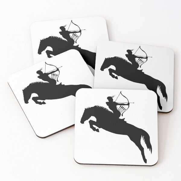 Item preview, Horse archer on leaping horse silhouette designed and sold by NerdScribblings.