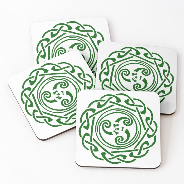 Item preview, White Green Celtic Knot Druid Pagan Gaelic Irish Scottish Symbol designed and sold by SeanMcArthur.