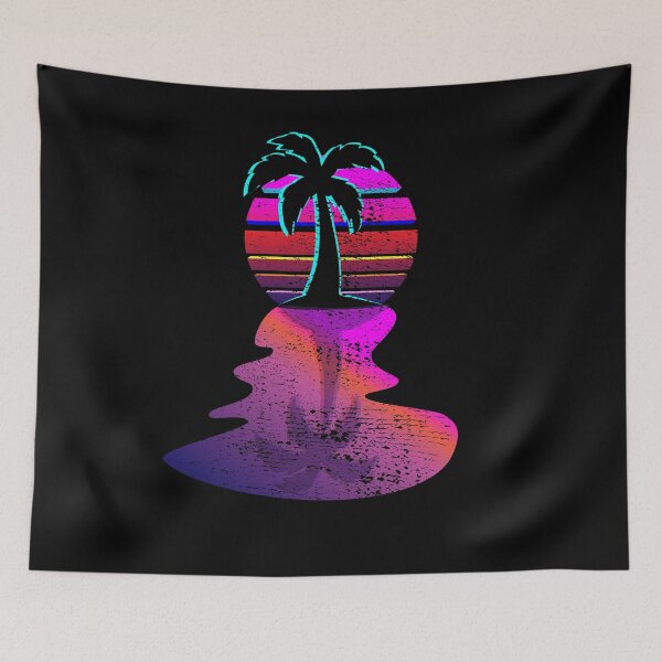 Item preview, Vintage Style Distressed Dreamy Palm Tree Sunset Oasis Design designed and sold by BrobocopPrime.