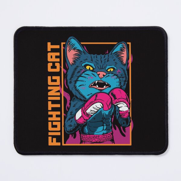 Item preview, Cat boxer cartoon with vintage retro street boxing designed and sold by HichamMissiame.