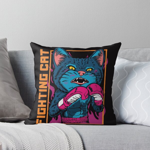 Item preview, Cat boxer cartoon with vintage retro street boxing designed and sold by HichamMissiame.