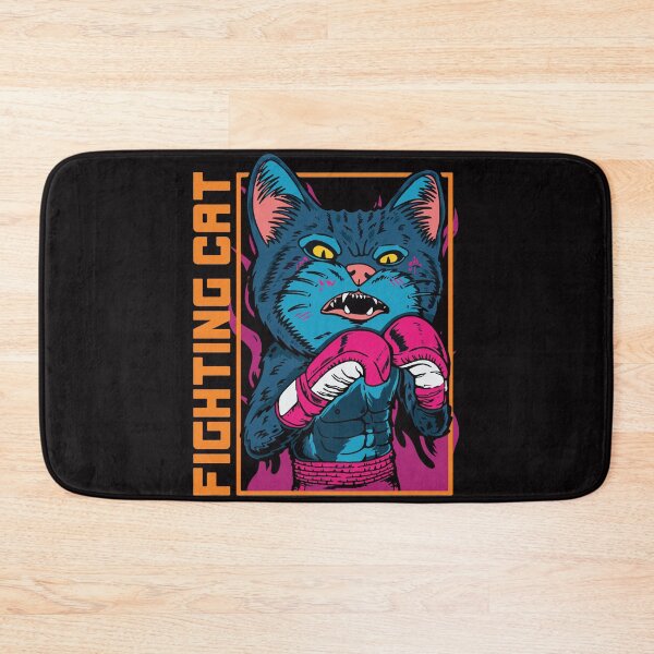 Item preview, Cat boxer cartoon with vintage retro street boxing designed and sold by HichamMissiame.