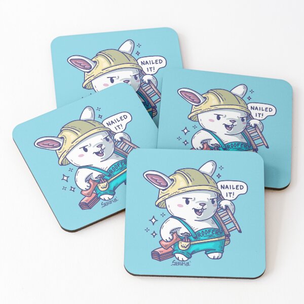 Item preview, Roofer bunny rabbit nailed it designed and sold by SPIRIMAL.
