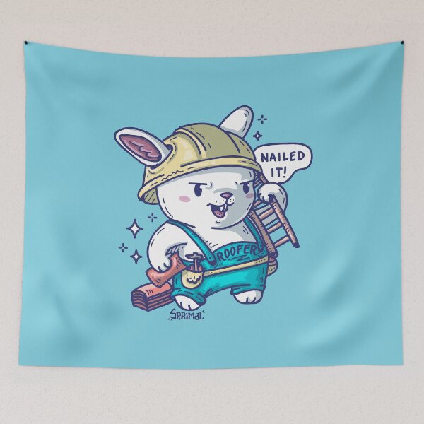 Item preview, Roofer bunny rabbit nailed it designed and sold by SPIRIMAL.