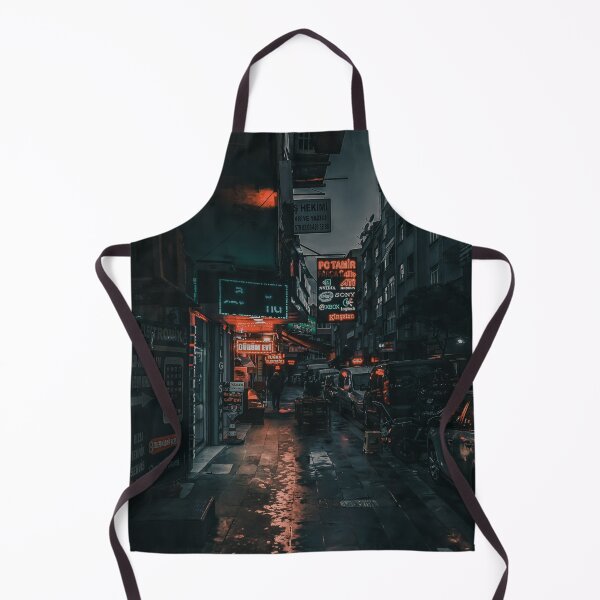 Item preview, Neon City Style Side View Of A Street With Cars And Buildings At Night designed and sold by Red-ElYoubi.