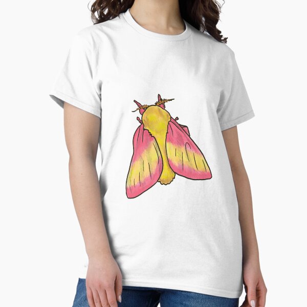 Vista previa del artículo con la obra «Rosy Maple Moth», diseñado y vendido por Allison Campbell.