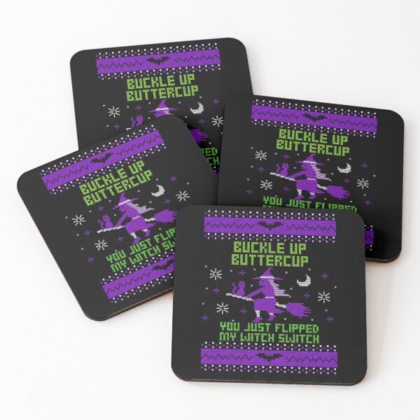 Artikelvorschau, Buckle Up Buttercup You Just Flipped My Witch Switch Funny Halloween Ugly Sweater entworfen und verkauft von Zurickdesigns.