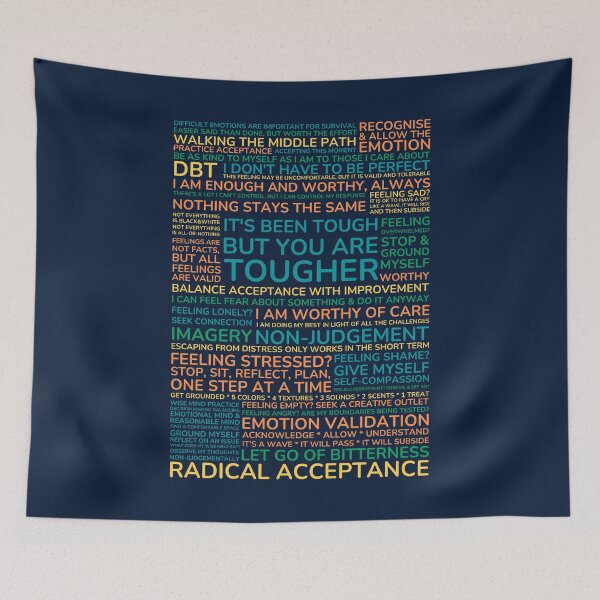Item preview, It has been tough, but you are tougher. DBT Wise Mind, Radical Acceptance, Grounding. You are worthy and deserving of care designed and sold by Orianah.