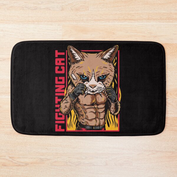 Item preview, Cat fighter cartoon with vintage retro martial art designed and sold by HichamMissiame.