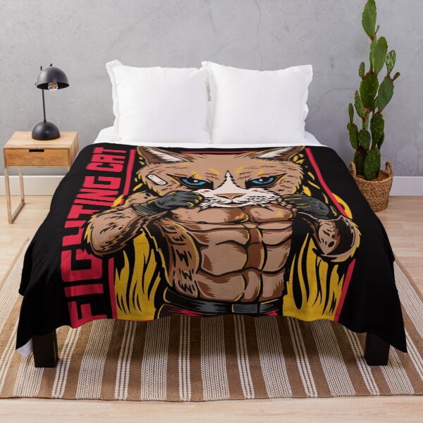Item preview, Cat fighter cartoon with vintage retro martial art designed and sold by HichamMissiame.