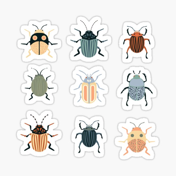 Item preview, Beetle bug sticker sheet designed and sold by Kkcreate.