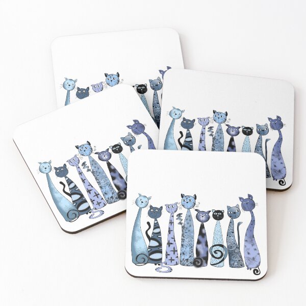 Item preview, Cute blue cats designed and sold by smokylemon.