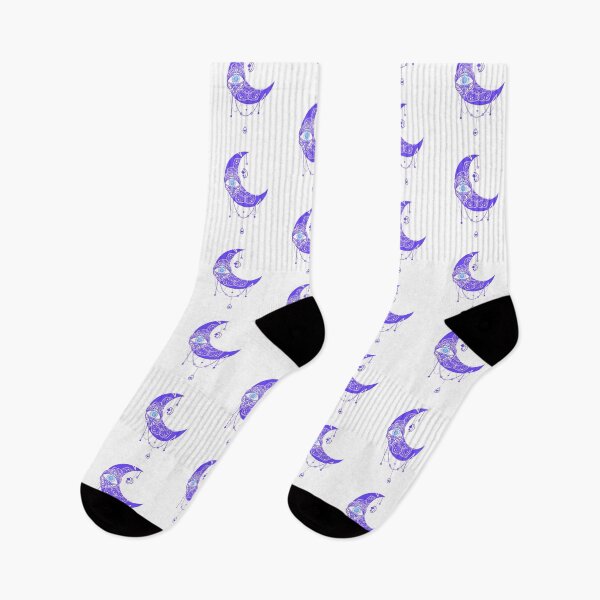 Item preview, Mandala Style Purple Crescent Moon Watchful Eye Design designed and sold by OnyxMoonDesigns.