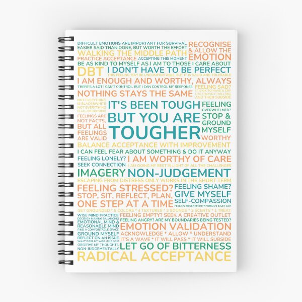 Item preview, It has been tough, but you are tougher. DBT Wise Mind, Radical Acceptance, Grounding. You are worthy and deserving of care designed and sold by Orianah.